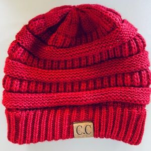 C.C CALIFORNIA BURGUNDY Knit BEANIE Cap HAT One-Size